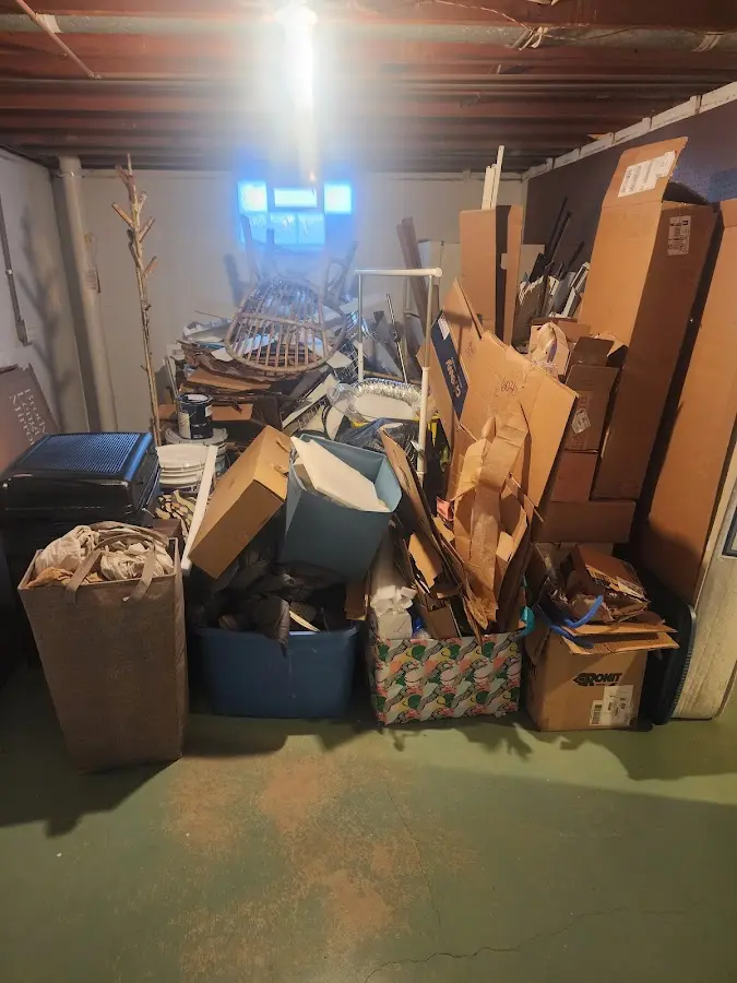 Roll-off dumpster container at job site for 4 Yard Dumpster Rental in New Lenox